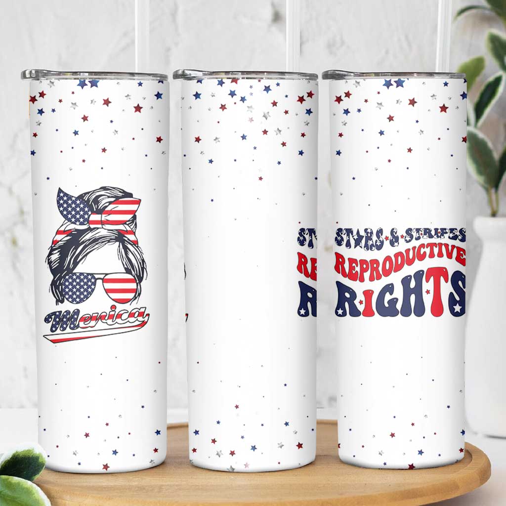 Retro Reproductive Rights Skinny Tumbler Merica Stars Stripes Feminist 4th Of July