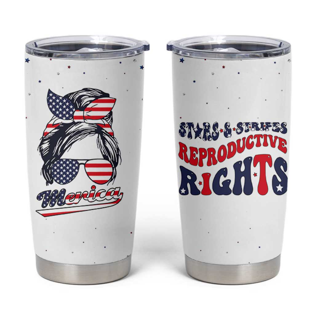 Retro Reproductive Rights Tumbler Cup Merica Stars Stripes Feminist 4th Of July