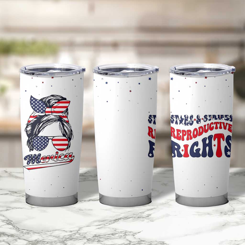 Retro Reproductive Rights Tumbler Cup Merica Stars Stripes Feminist 4th Of July