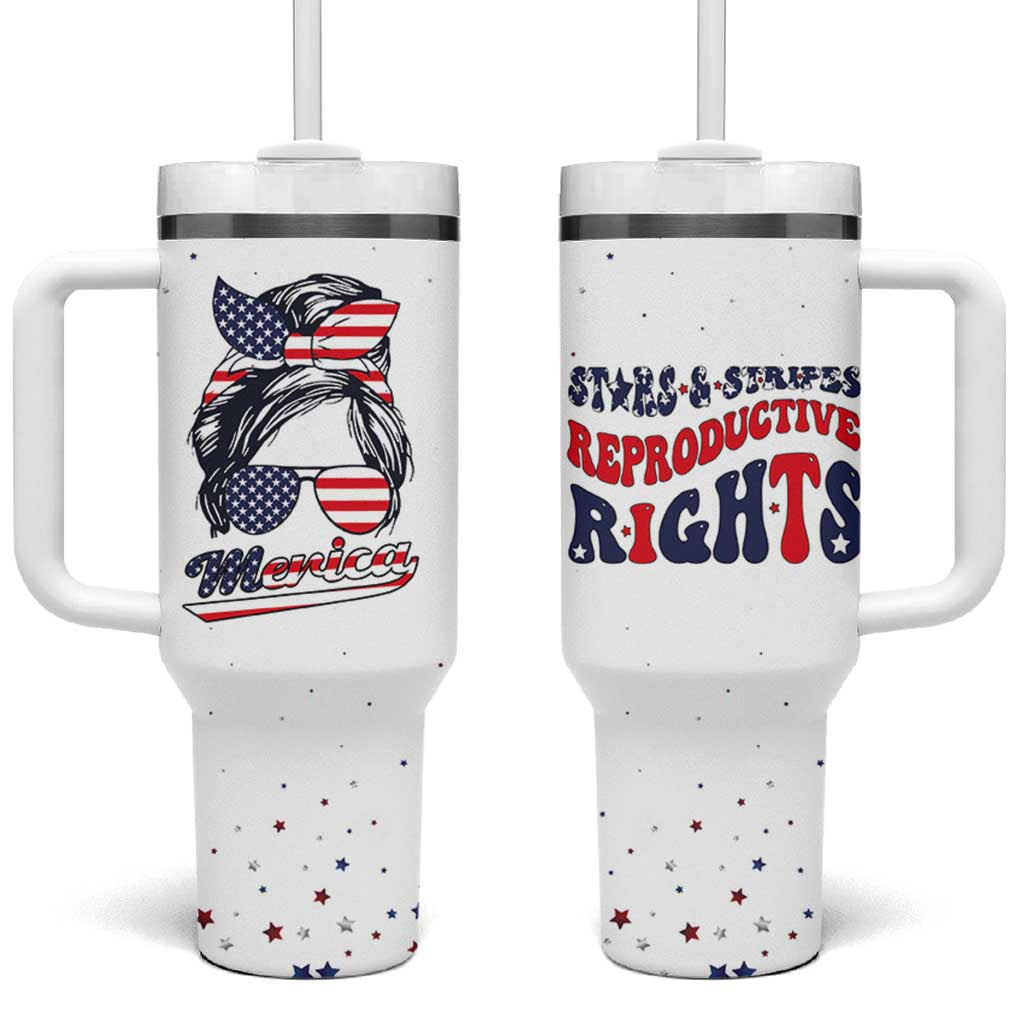 Retro Reproductive Rights Tumbler With Handle Merica Stars Stripes Feminist 4th Of July