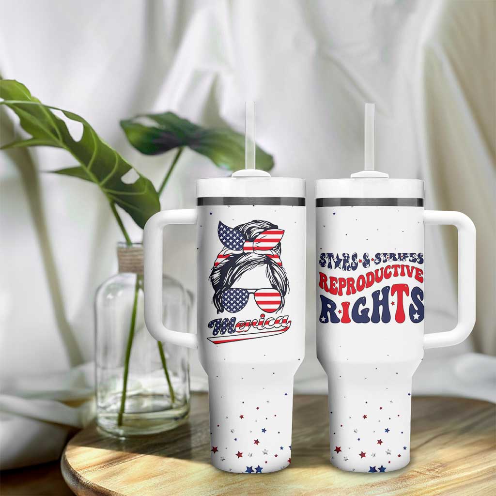 Retro Reproductive Rights Tumbler With Handle Merica Stars Stripes Feminist 4th Of July