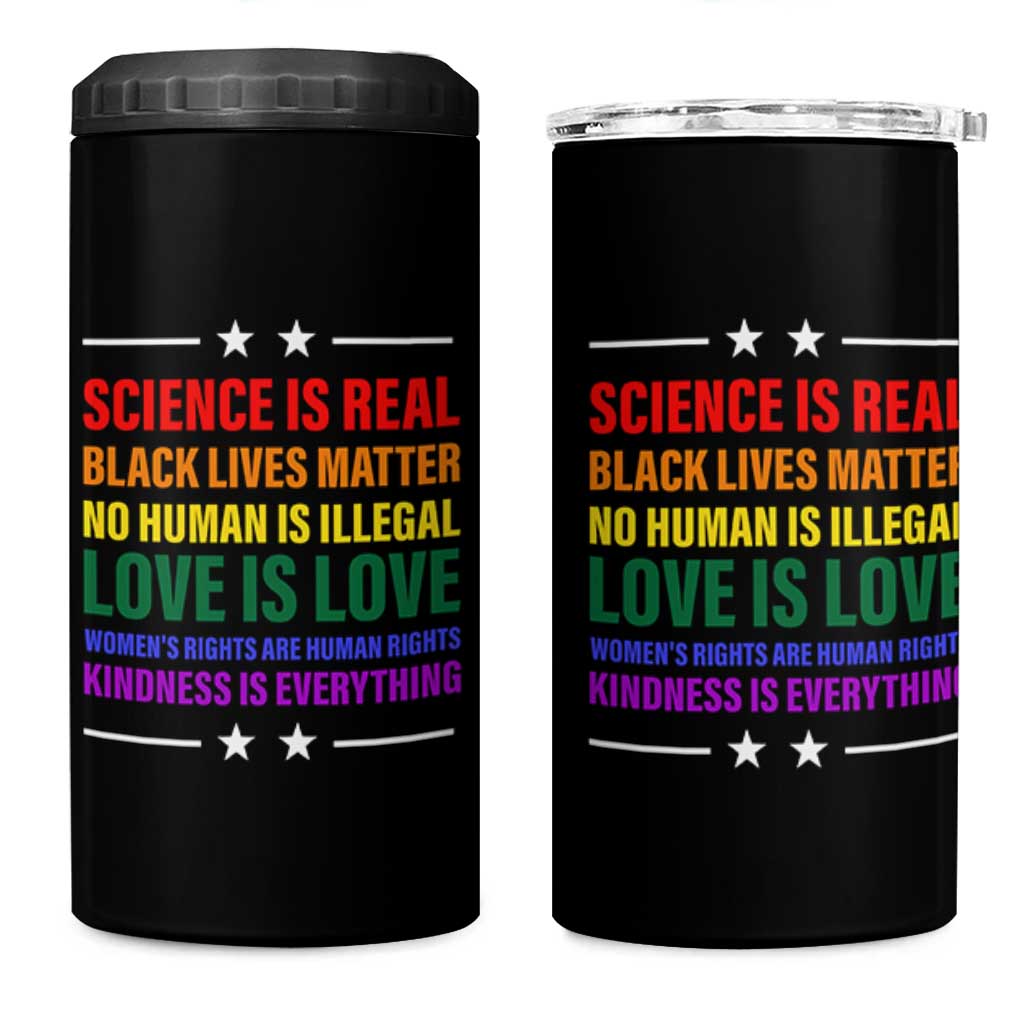 Equality 4 in 1 Can Cooler Tumbler LGBTQ BLM Black Pride Gift