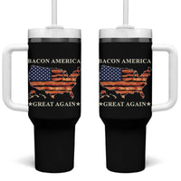 Funny Bacon American Great Again US Flag Tumbler With Handle