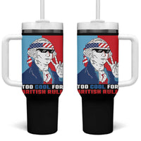 Too Cool For British Rule Tumbler With Handle Funny Patrotic 4th Of July Independence Day
