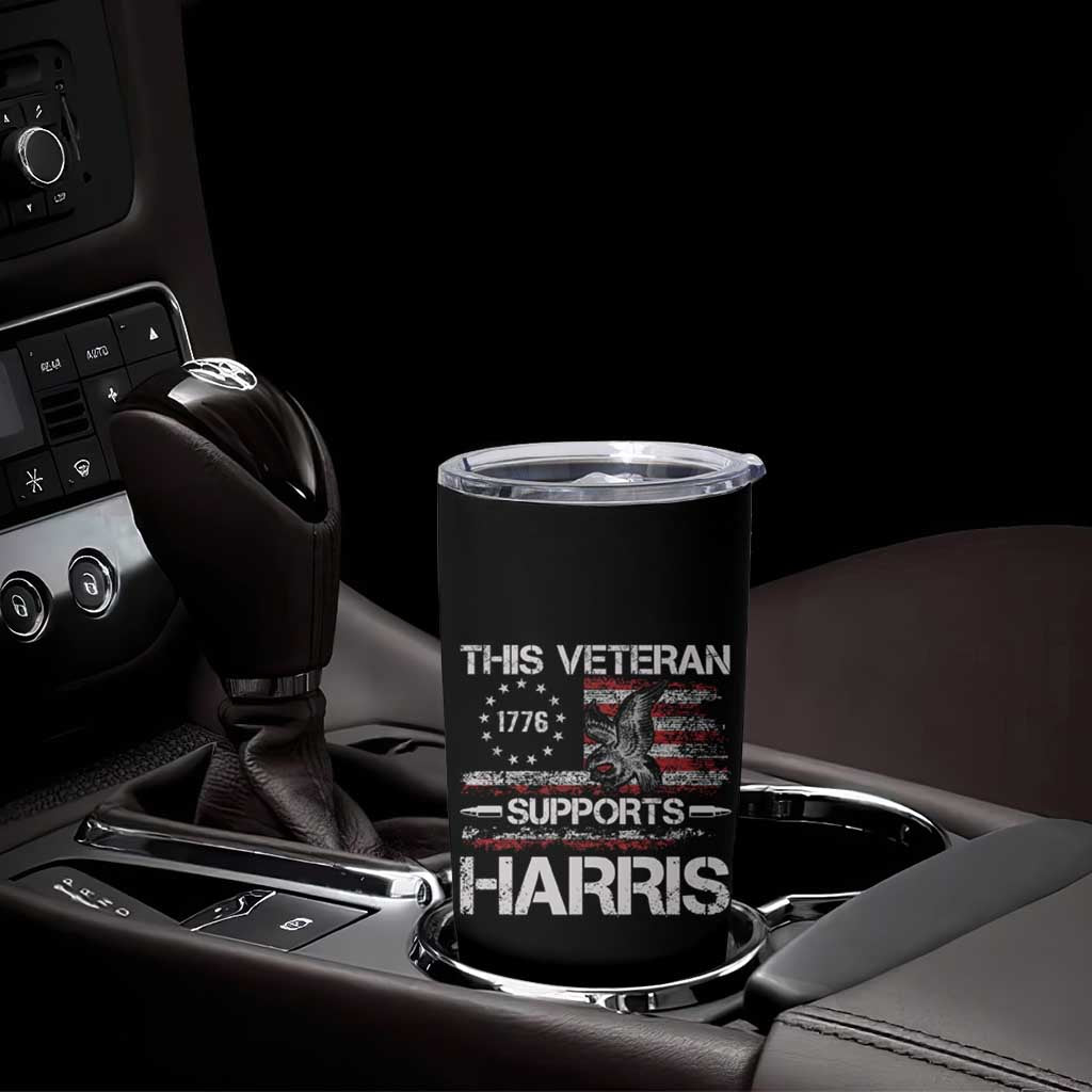 This Veteran Supports Harris 2024 Tumbler Cup American Flag 4th Of July Madam President - Wonder Print Shop