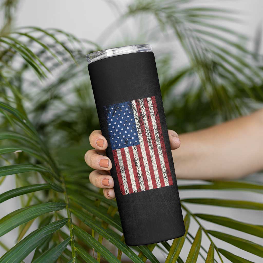 This Veteran Supports Harris 2024 Election Skinny Tumbler American Flag Eagle Grandpa Dad Gifts - Wonder Print Shop