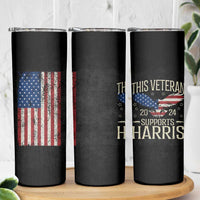 This Veteran Supports Harris 2024 Election Skinny Tumbler American Flag Eagle Grandpa Dad Gifts - Wonder Print Shop