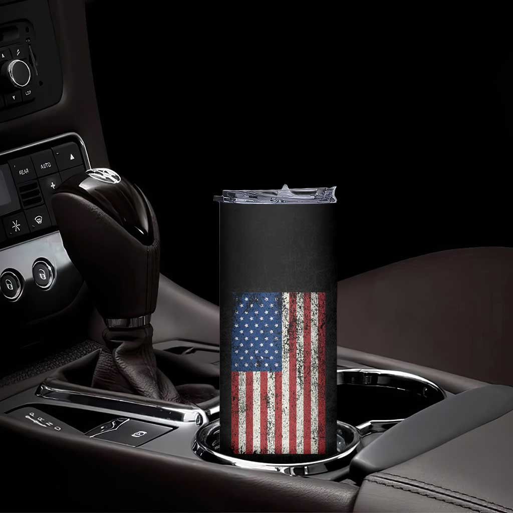 This Veteran Supports Harris 2024 Election Skinny Tumbler American Flag Eagle Grandpa Dad Gifts - Wonder Print Shop