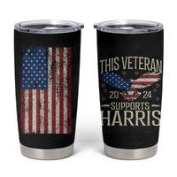 This Veteran Supports Harris 2024 Election Tumbler Cup American Flag Eagle Grandpa Dad Gifts - Wonder Print Shop