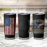 This Veteran Supports Harris 2024 Election Tumbler Cup American Flag Eagle Grandpa Dad Gifts - Wonder Print Shop
