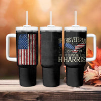 This Veteran Supports Harris 2024 Election Tumbler With Handle American Flag Eagle Grandpa Dad Gifts - Wonder Print Shop
