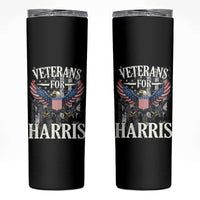 Veterans For Harris Walz 2024 Election Skinny Tumbler American Flag Eagle Grandpa Dad Gifts - Wonder Print Shop