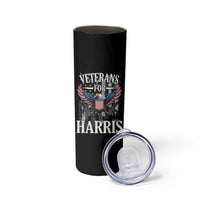 Veterans For Harris Walz 2024 Election Skinny Tumbler American Flag Eagle Grandpa Dad Gifts - Wonder Print Shop