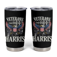 Veterans For Harris Walz 2024 Election Tumbler Cup American Flag Eagle Grandpa Dad Gifts - Wonder Print Shop