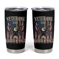 Veterans For Harris Walz 2024 Election Tumbler Cup American Flag Eagle Grandpa Dad Gifts - Wonder Print Shop