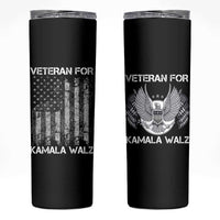 Veterans For Harris Walz 2024 Election Skinny Tumbler American Flag Eagle Uncle Grandpa Dad Gifts - Wonder Print Shop