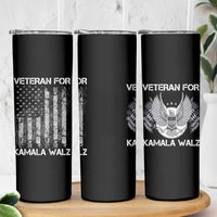 Veterans For Harris Walz 2024 Election Skinny Tumbler American Flag Eagle Uncle Grandpa Dad Gifts - Wonder Print Shop