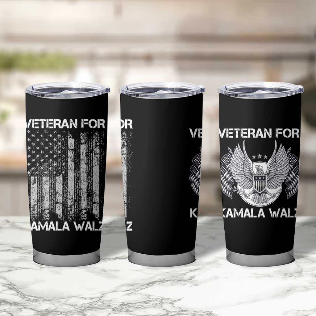 Veterans For Harris Walz 2024 Election Tumbler Cup American Flag Eagle Uncle Grandpa Dad Gifts - Wonder Print Shop