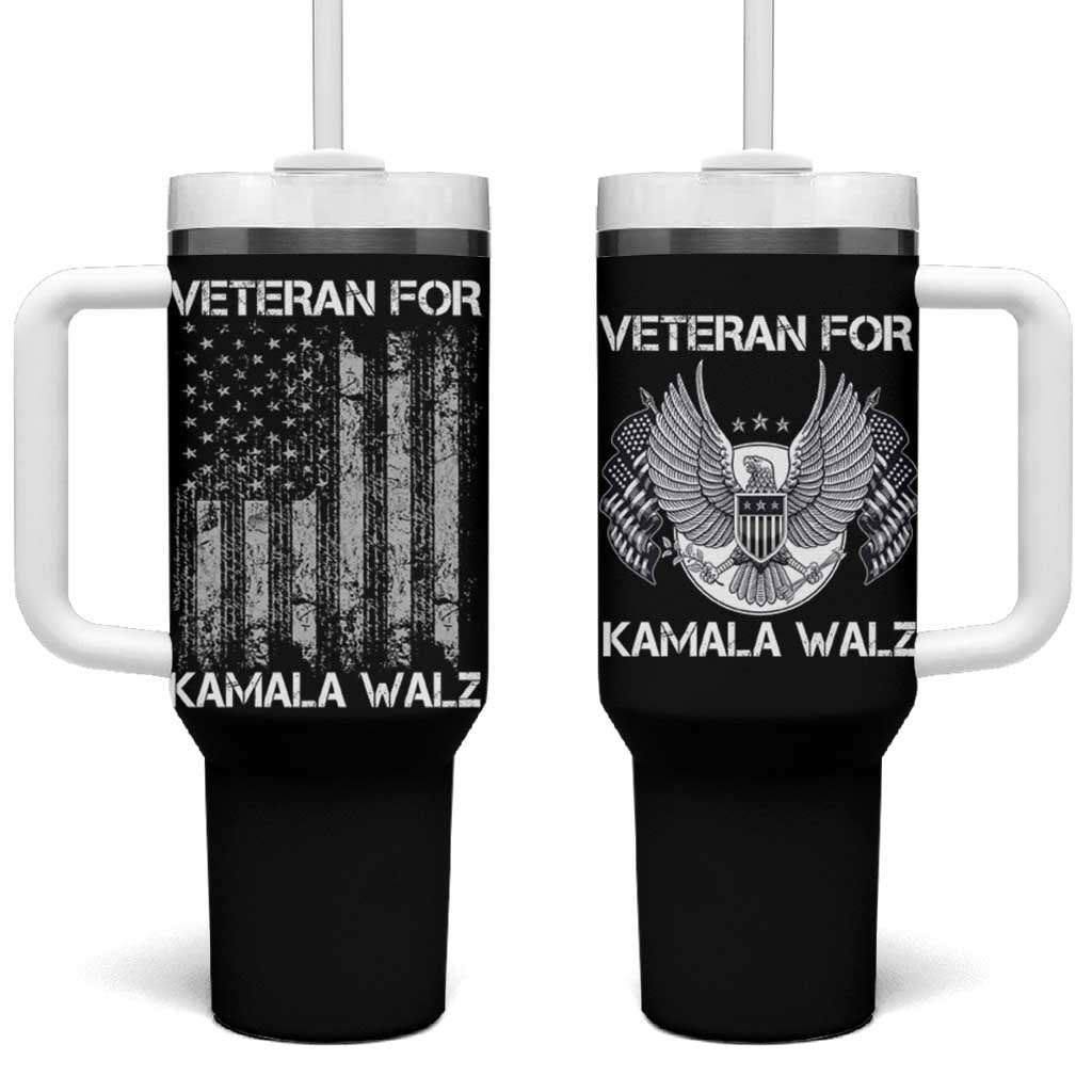 Veterans For Harris Walz 2024 Election Tumbler With Handle American Flag Eagle Uncle Grandpa Dad Gifts - Wonder Print Shop