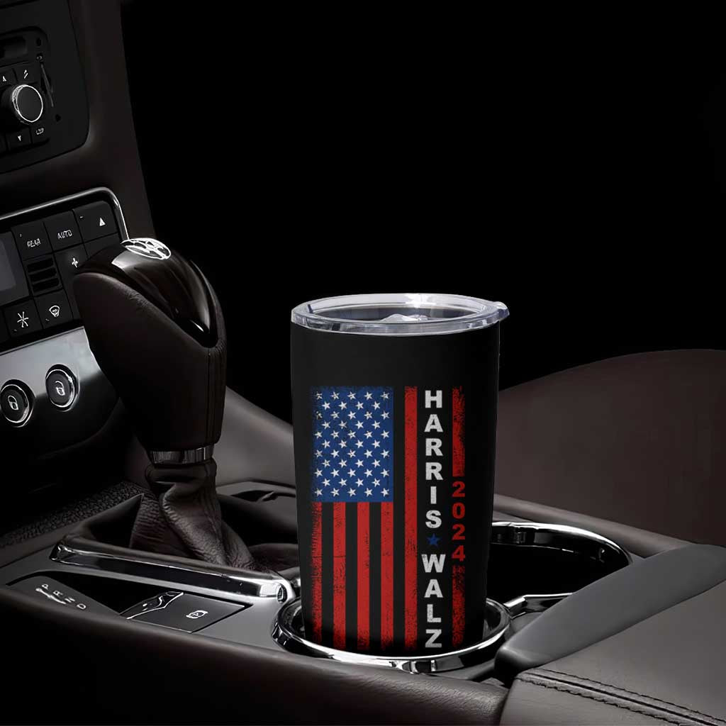 Harris Walz 2024 Election Tumbler Cup Mind Your Own Damn Business American Flag - Wonder Print Shop