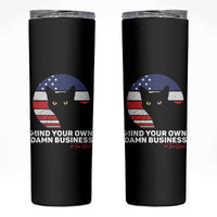 Harris Walz 2024 Election Skinny Tumbler Tim Walzt Mind Your Own Damn Business Cat Ladies Vote for Blue American Flag - Wonder Print Shop