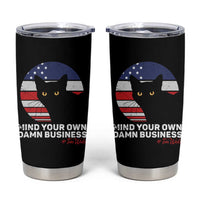 Harris Walz 2024 Election Tumbler Cup Tim Walzt Mind Your Own Damn Business Cat Ladies Vote for Blue American Flag - Wonder Print Shop