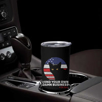 Harris Walz 2024 Election Tumbler Cup Tim Walzt Mind Your Own Damn Business Cat Ladies Vote for Blue American Flag - Wonder Print Shop