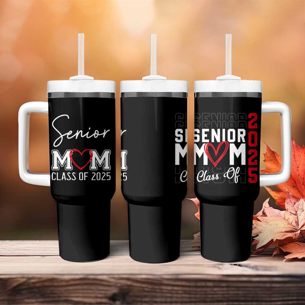 Senior Mom Class Of 2025 Back To School Tumbler With Handle Proud Mom of Graduate Graduation - Wonder Print Shop