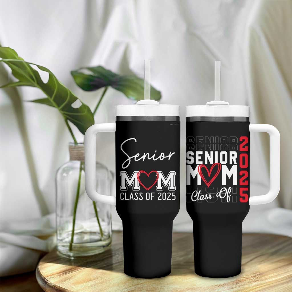 Senior Mom Class Of 2025 Back To School Tumbler With Handle Proud Mom of Graduate Graduation - Wonder Print Shop