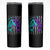 Suicide Prevention Awareness Skinny Tumbler Teal Purple Ribbon Still Here Still Fighting American Flag Therapist Psychologist - Wonder Print Shop
