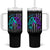 Suicide Prevention Awareness Tumbler With Handle Teal Purple Ribbon Still Here Still Fighting American Flag Therapist Psychologist - Wonder Print Shop