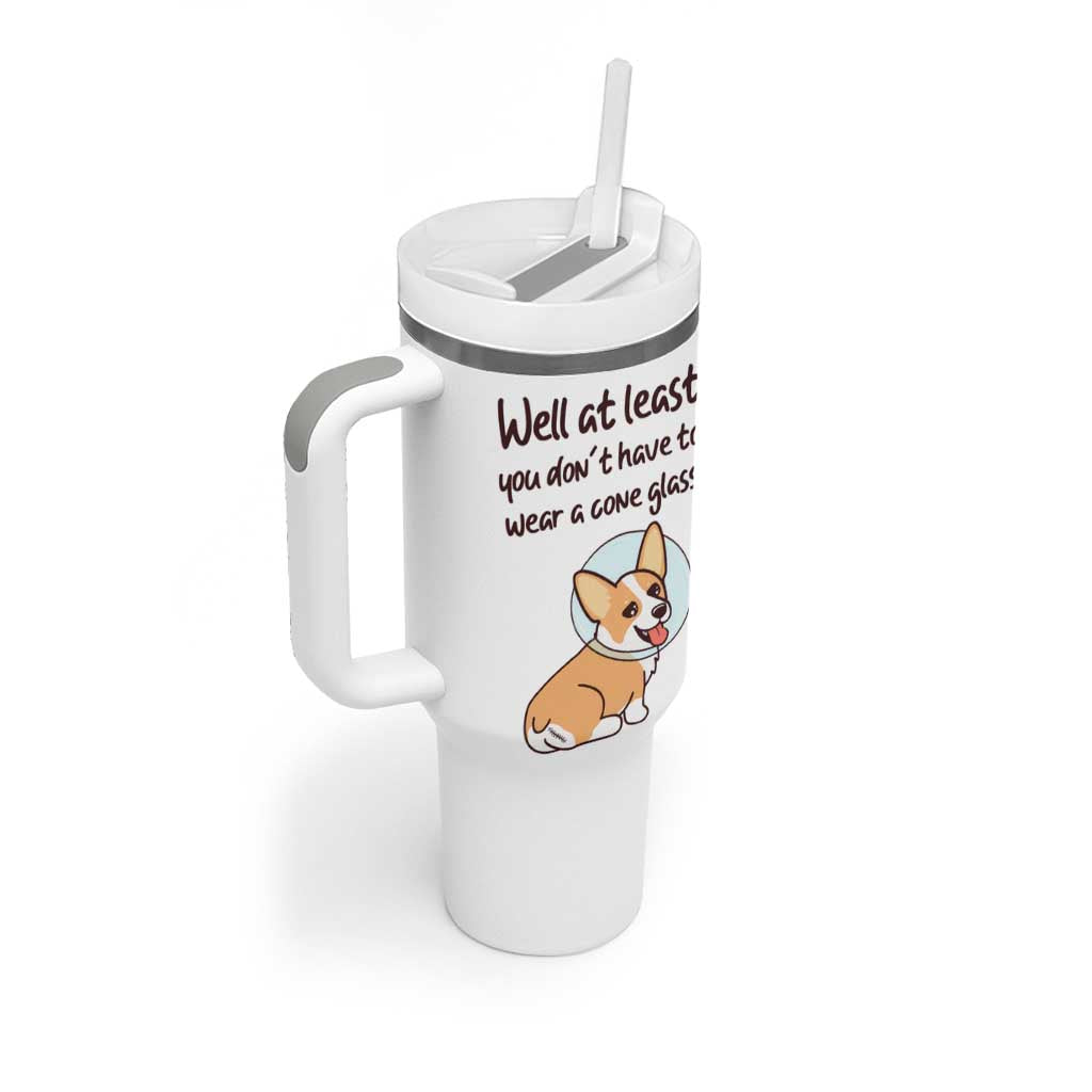 Funny Get Well Soon Gifts Tumbler With Handle At Least You Dont Have To Wear A Cone - Wonder Print Shop