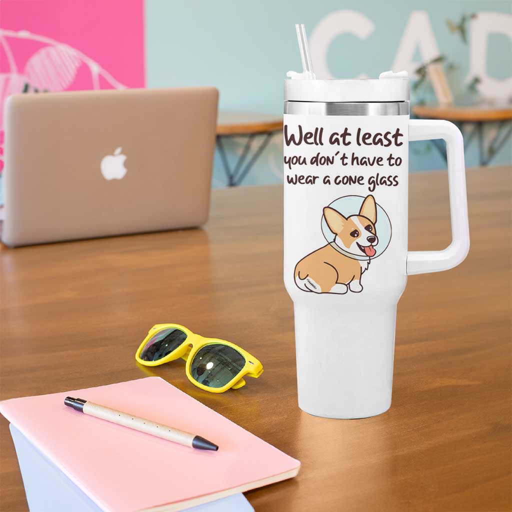 Funny Get Well Soon Gifts Tumbler With Handle At Least You Dont Have To Wear A Cone - Wonder Print Shop