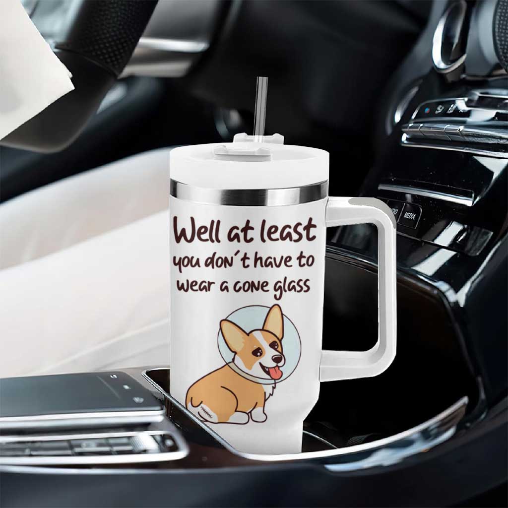 Funny Get Well Soon Gifts Tumbler With Handle At Least You Dont Have To Wear A Cone - Wonder Print Shop