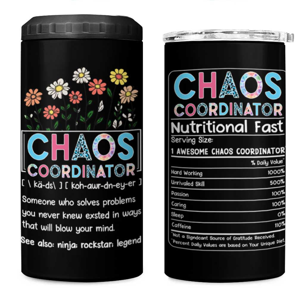 Chaos Coordinator 4 in 1 Can Cooler Tumbler Thank You Gift Christmas Gifts for Colleague Coworker Travel Mug - Wonder Print Shop