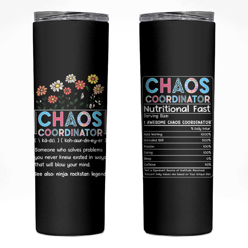 Chaos Coordinator Skinny Tumbler Thank You Gift Christmas Gifts for Colleague Coworker Travel Mug - Wonder Print Shop