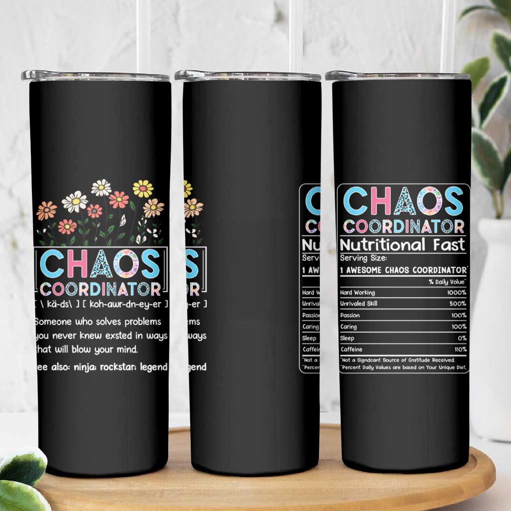 Chaos Coordinator Skinny Tumbler Thank You Gift Christmas Gifts for Colleague Coworker Travel Mug - Wonder Print Shop