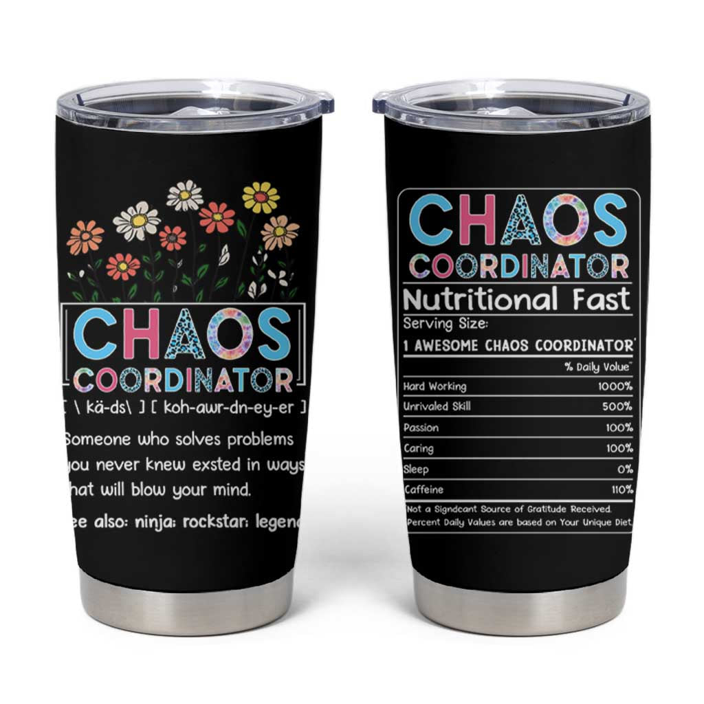 Chaos Coordinator Tumbler Cup Thank You Gift Christmas Gifts for Colleague Coworker Travel Mug - Wonder Print Shop