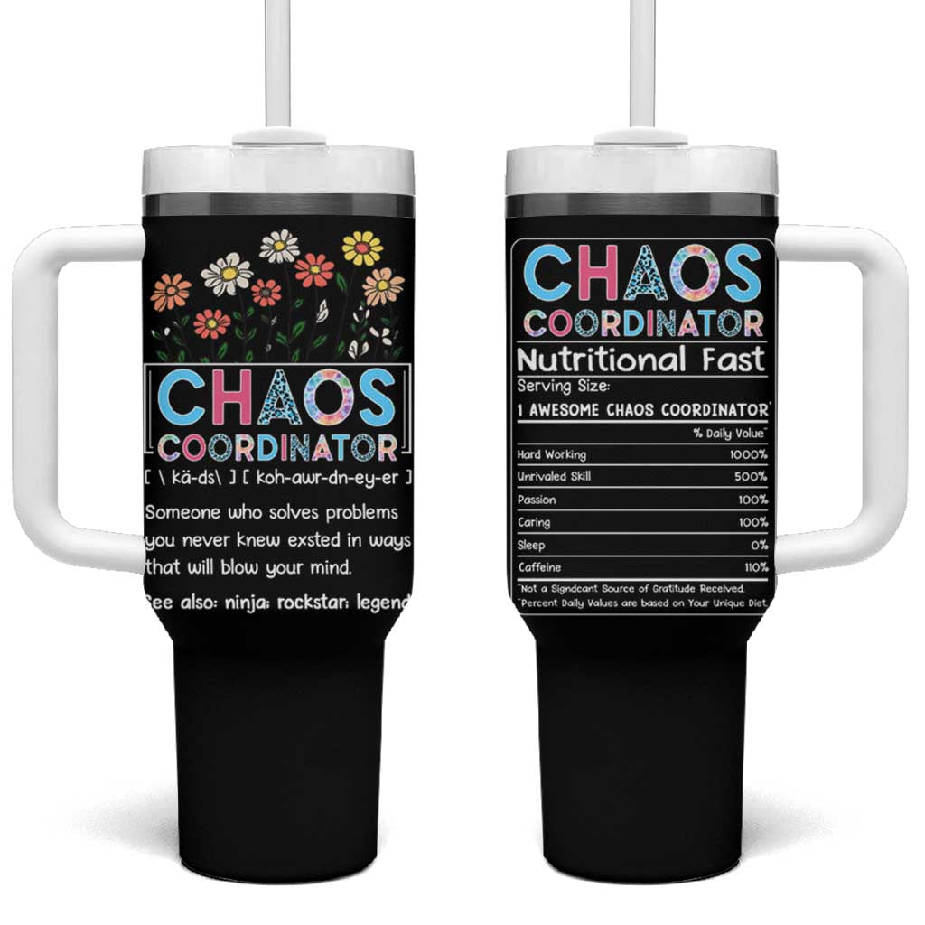 Chaos Coordinator Tumbler With Handle Thank You Gift Christmas Gifts for Colleague Coworker Travel Mug - Wonder Print Shop