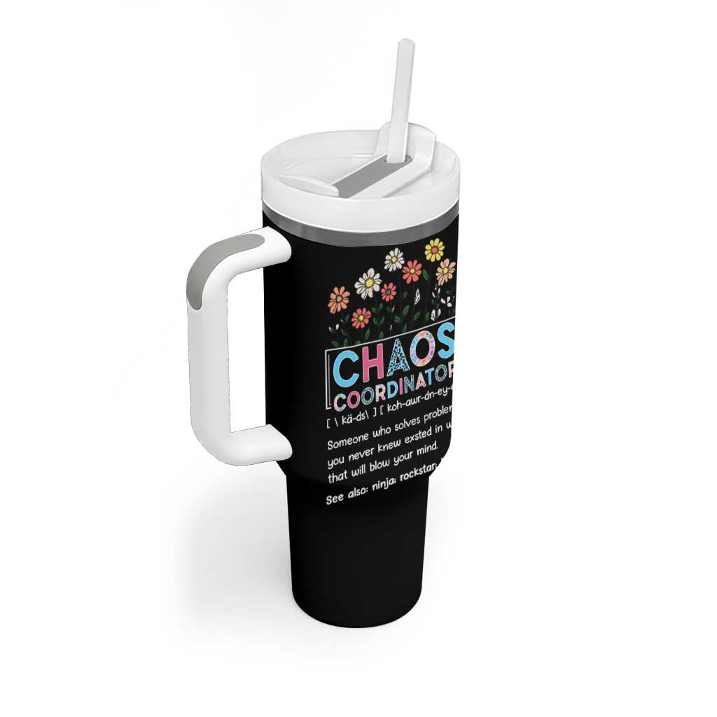 Chaos Coordinator Tumbler With Handle Thank You Gift Christmas Gifts for Colleague Coworker Travel Mug - Wonder Print Shop