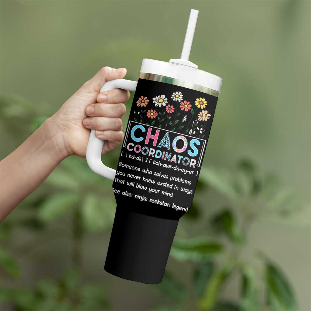 Chaos Coordinator Tumbler With Handle Thank You Gift Christmas Gifts for Colleague Coworker Travel Mug - Wonder Print Shop
