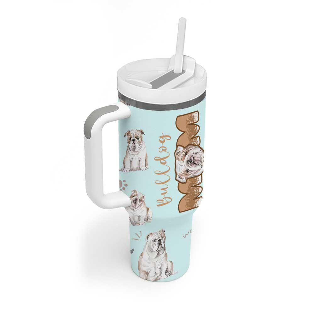 Bulldog Dog Mom Tumbler With Handle Funny Dog Lover Mothers Day Gifts