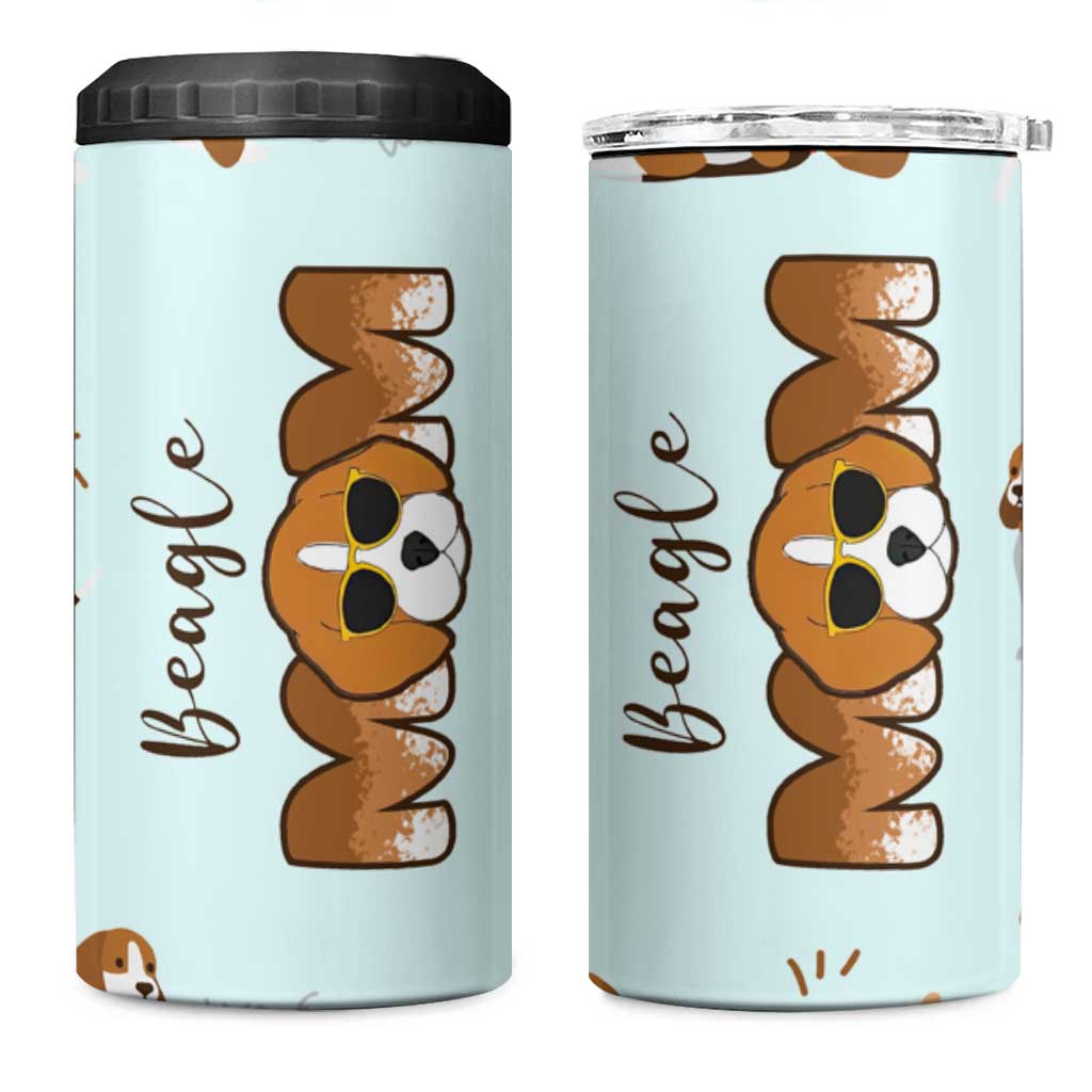 Beagle Dog Mom 4 in 1 Can Cooler Tumbler Funny Dog Lover Mothers Day Gifts