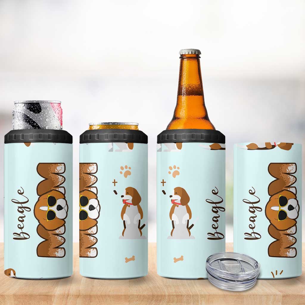 Beagle Dog Mom 4 in 1 Can Cooler Tumbler Funny Dog Lover Mothers Day Gifts