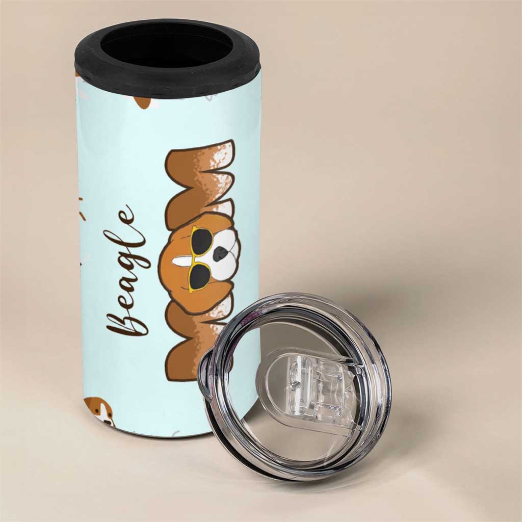 Beagle Dog Mom 4 in 1 Can Cooler Tumbler Funny Dog Lover Mothers Day Gifts