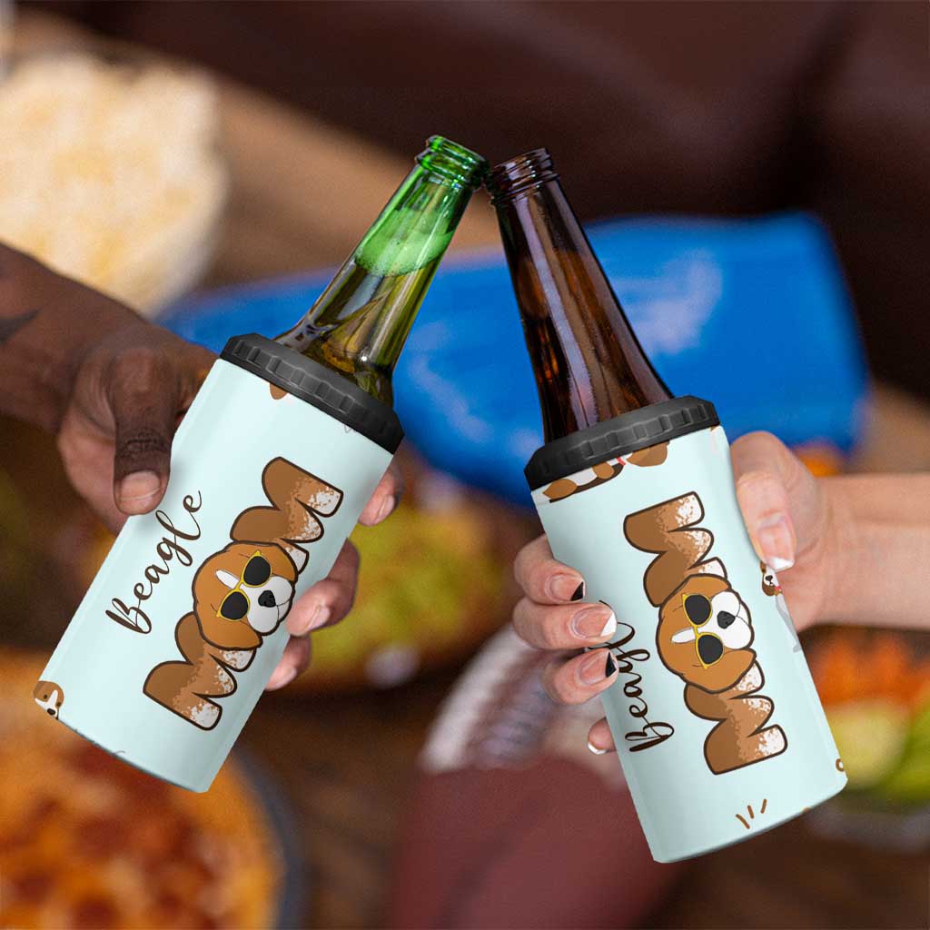 Beagle Dog Mom 4 in 1 Can Cooler Tumbler Funny Dog Lover Mothers Day Gifts