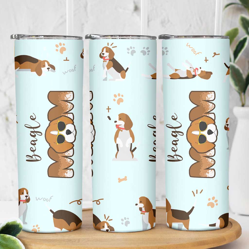 Beagle Dog Mom Skinny Tumbler Funny Dog Lover Mothers Day Gifts