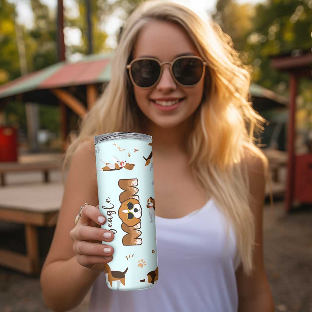 Beagle Dog Mom Skinny Tumbler Funny Dog Lover Mothers Day Gifts