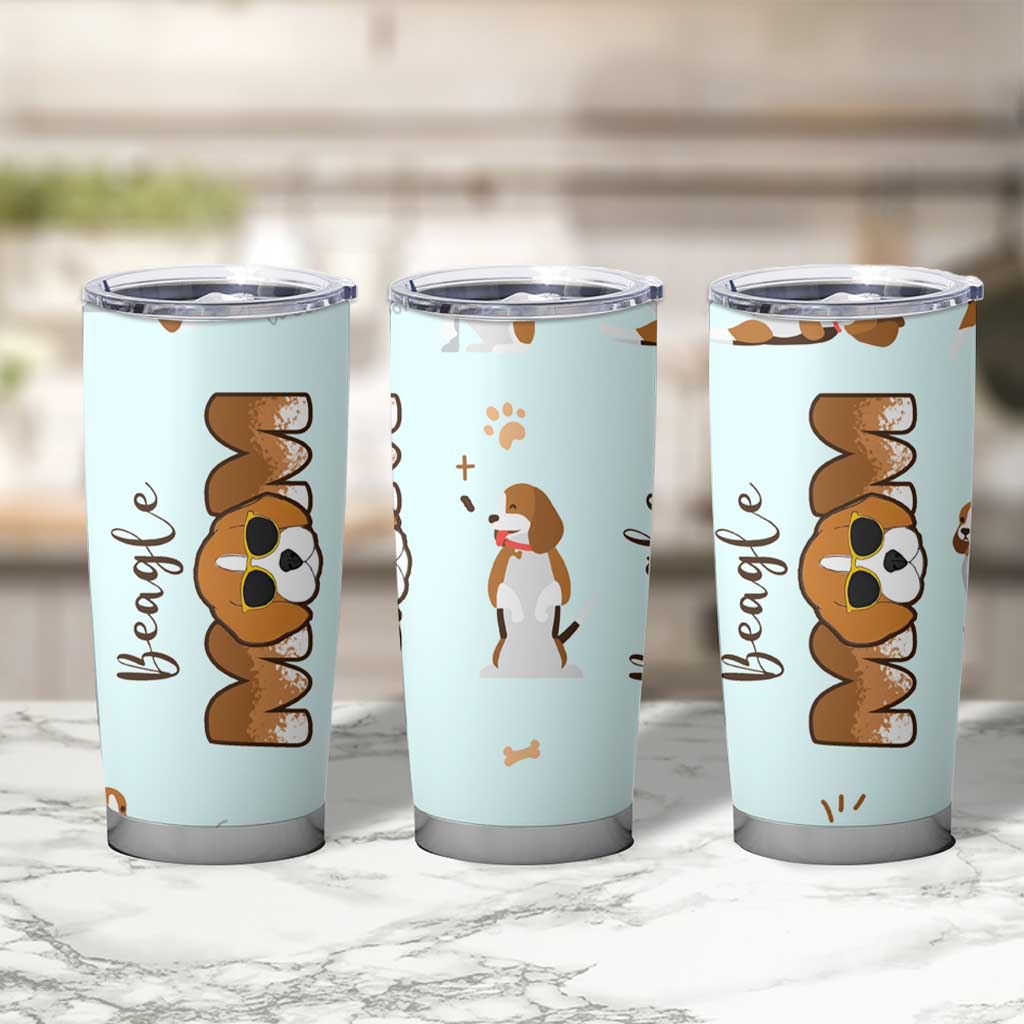 Beagle Dog Mom Tumbler Cup Funny Dog Lover Mothers Day Gifts