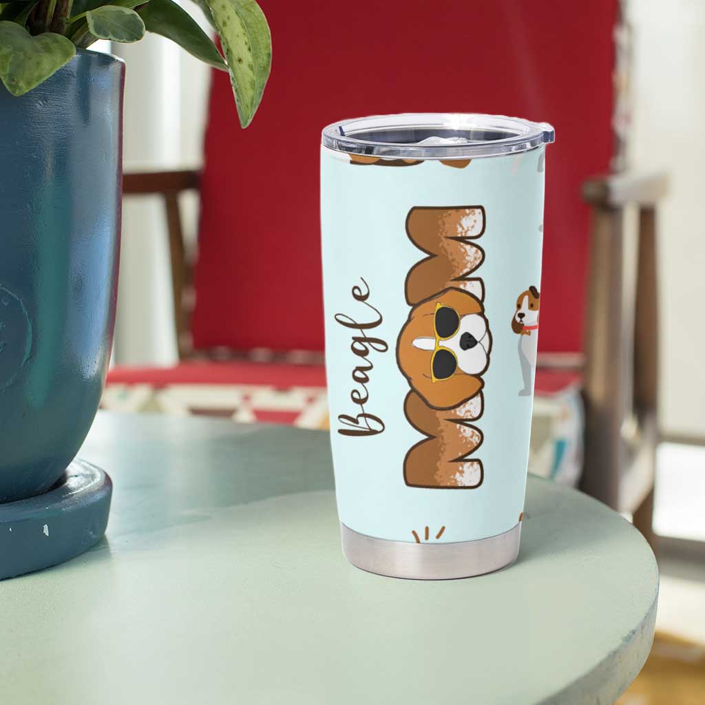 Beagle Dog Mom Tumbler Cup Funny Dog Lover Mothers Day Gifts